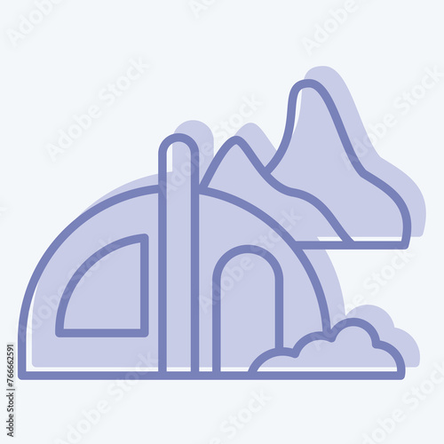 Icon Camping. related to Alaska symbol. two tone style. simple design editable. simple illustration