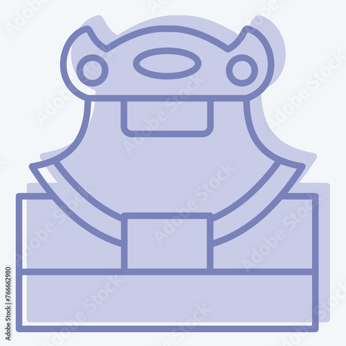 Icon Ulu Blade. related to Alaska symbol. two tone style. simple design editable. simple illustration