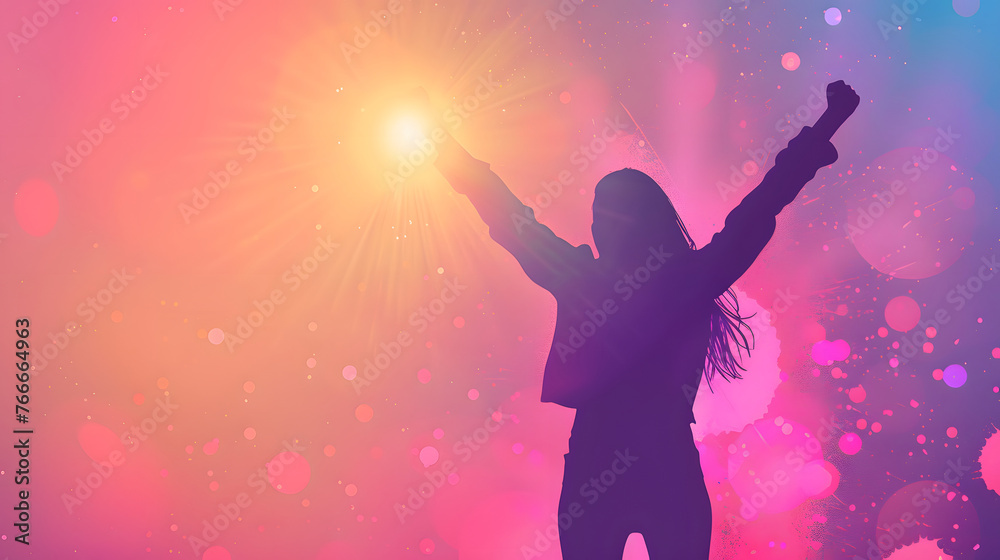 Naklejka premium Successful woman background, female empowering, female success, women at work