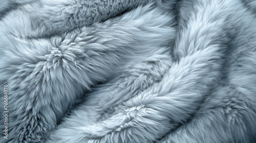 the luxurious silver sheen of Arctic wolf fur, highlighting its soft, insulating layers.