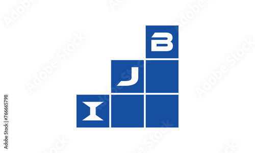 IJB initial letter financial logo design vector template. economics, growth, meter, range, profit, loan, graph, finance, benefits, economic, increase, arrow up, grade, grew up, topper, company, scale photo