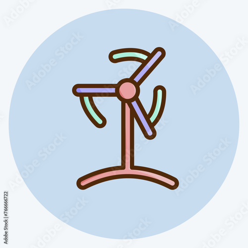 Icon Wind Turbine. suitable for education symbol. flat style. simple design editable. design template vector. simple illustration
