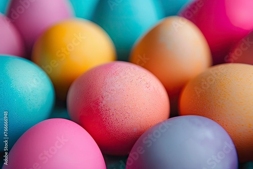 Colorful Easter eggs background - generative ai