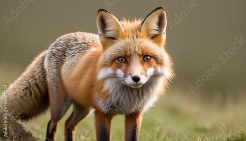 A Fox With Its Fur Puffed Out To Look Bigger