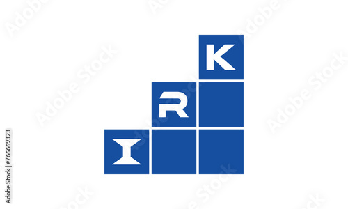 IRK initial letter financial logo design vector template. economics, growth, meter, range, profit, loan, graph, finance, benefits, economic, increase, arrow up, grade, grew up, topper, company, scale