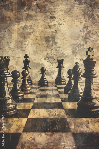 Vintage chess themed background, chess wallpaper, chess game