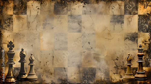 Vintage chess themed background, chess wallpaper, chess game photo