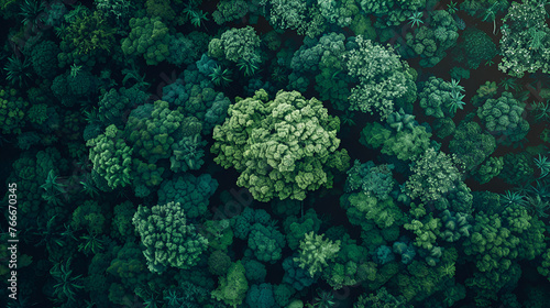 Aerial rainforest tree dense with evergreen leaves  Aerial view of green pine forest with dark spruce trees. Northern woodland scenery from above  Generative AI 