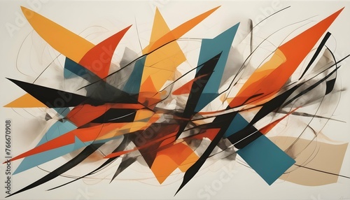 A Dynamic Abstract Artwork With Overlapping Shapes