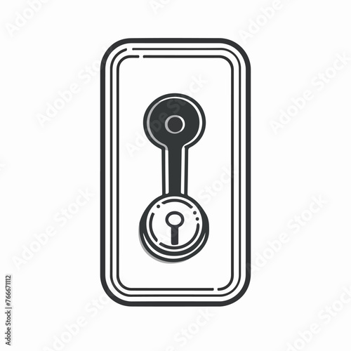 Fototapeta Naklejka Na Ścianę i Meble -  Keyhole on door knob in frame. Line icon. Vector il
