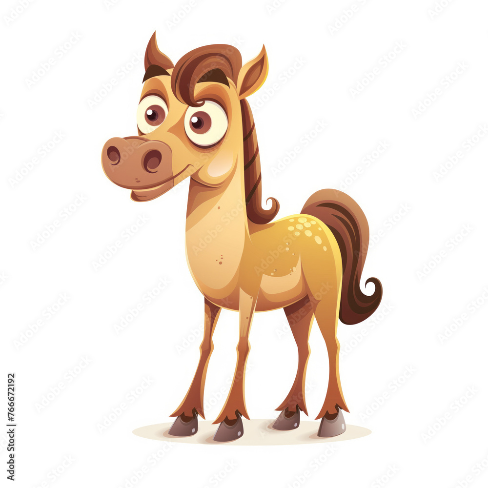 Cute Funny Cartoon Horse, Illustration for Children Book, Generative AI Cute Funny Cartoon Horse, Illustration for Children Book, Generative AI