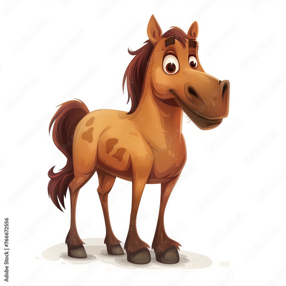 Cute Funny Cartoon Horse, Illustration for Children Book, Generative AI Cute Funny Cartoon Horse, Illustration for Children Book, Generative AI