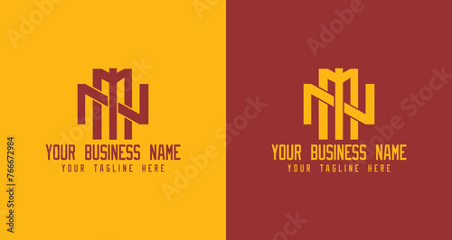 Interlocking Letter MN Monogram or NM Logo Design