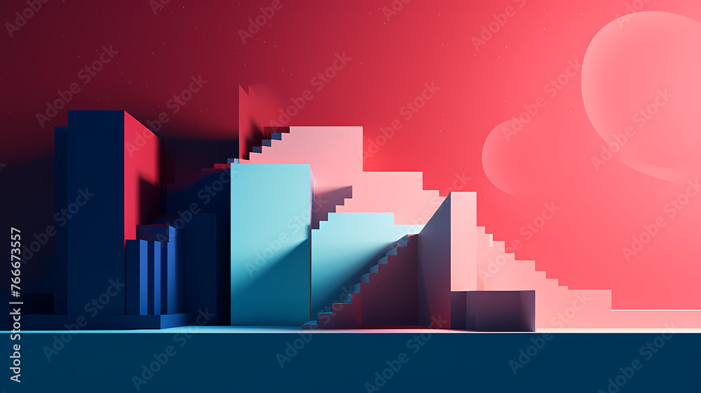 Fototapeta premium Otherworldly minimalist architectural design