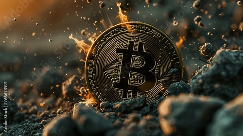 Bitcoin Surge Cinematic shots depicting the volatile price movements of Bitcoin capturing the excitement and frenzy of the cryp AI generated illustration photo