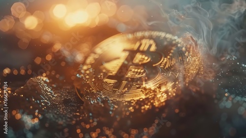 Bitcoin Surge Cinematic shots depicting the volatile price movements of Bitcoin capturing the excitement and frenzy of the cryp AI generated illustration