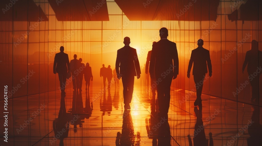 Fototapeta premium Leadership Development Cinematic depictions of leadership development programs showcasing mentorship coaching and executive tra AI generated illustration
