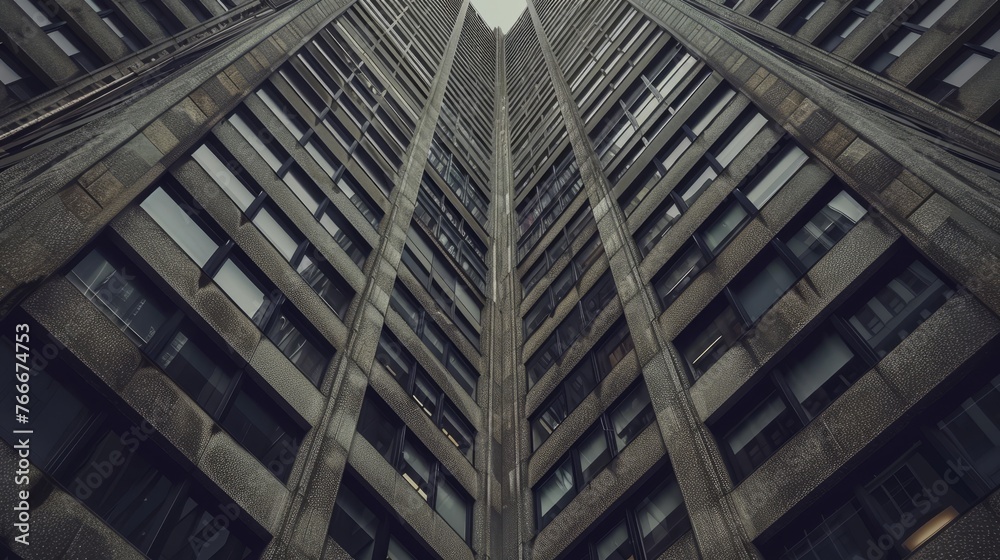 The geometric patterns of a macro shot of a city skyscraper AI generated illustration The geometric patterns of a macro shot of a city skyscraper AI generated illustration