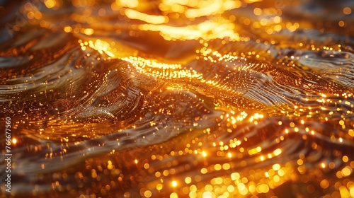 An abstract gold liquid texture. 