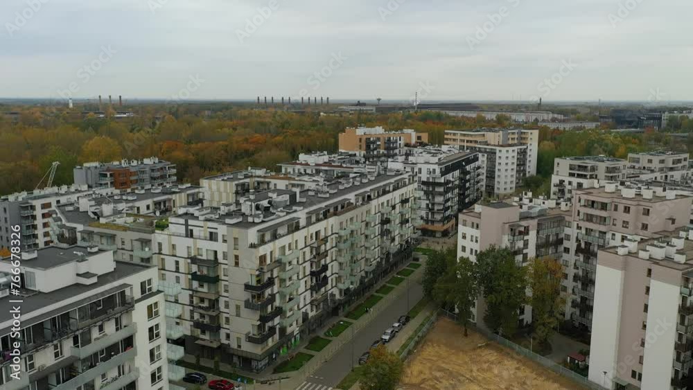 Beautiful Housing Estate Wawrzyszew Warsaw Aerial View Poland Beautiful Housing Estate Wawrzyszew Warsaw Aerial View Poland