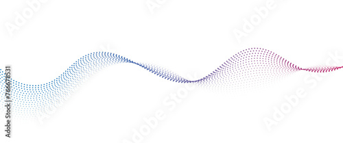 Flowing Dot Wave Pattern Halftone Curve Shape on Transparent Background