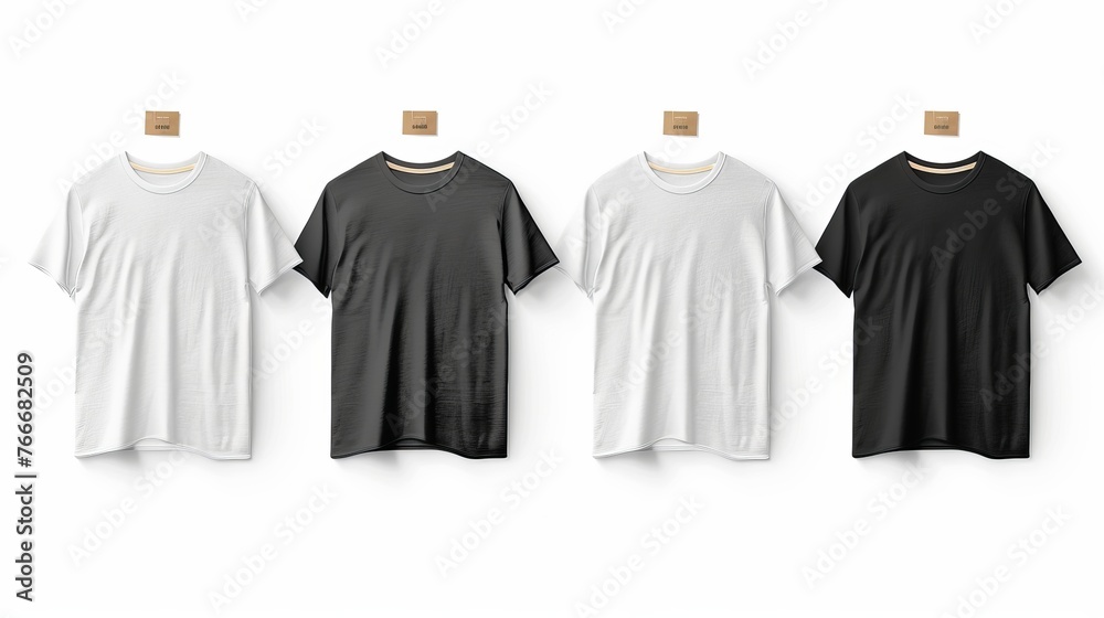 A set of realistic vector t-shirt mockups, providing a detailed basis for apparel design A set of realistic vector t-shirt mockups, providing a detailed basis for apparel design