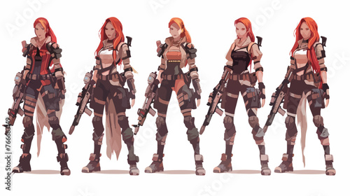 Young girl commander redhead squad fantasy 