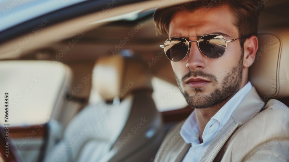 Stylized man driving a car Stylized man driving a car