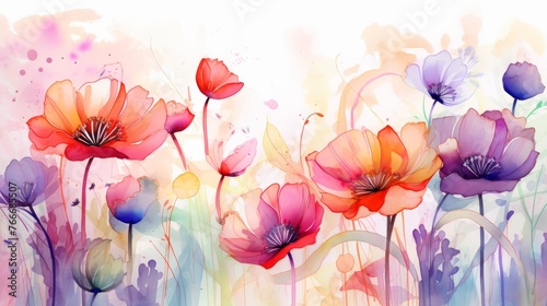 Stunning Colorful Blooms Wallpaper for a Joyful Garden Atmosphere