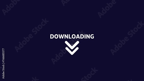Downloading animation web button with down arrow photo