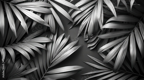 textured leaves summer tropical plant as natural banner background
