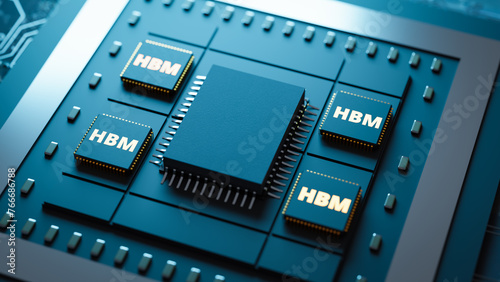 High bandwidth Memory called HBM concepts backgrounds. 3d rendering photo