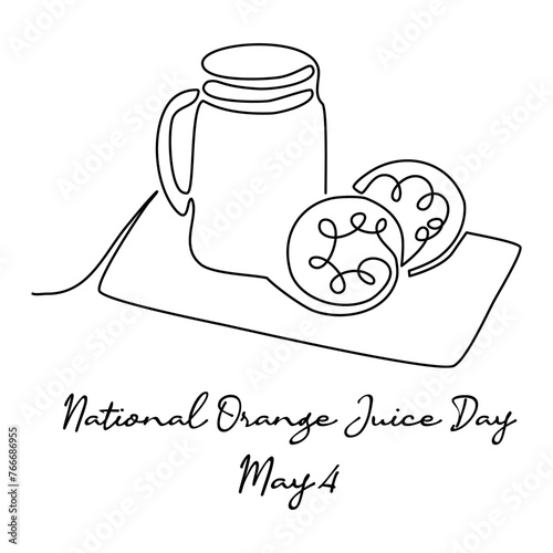 line art of National Orange Juice Day good for National Orange Juice Day celebrate. line art. illustration.