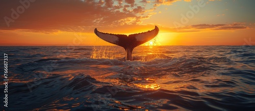 humpback whale fluking tail © KRIS