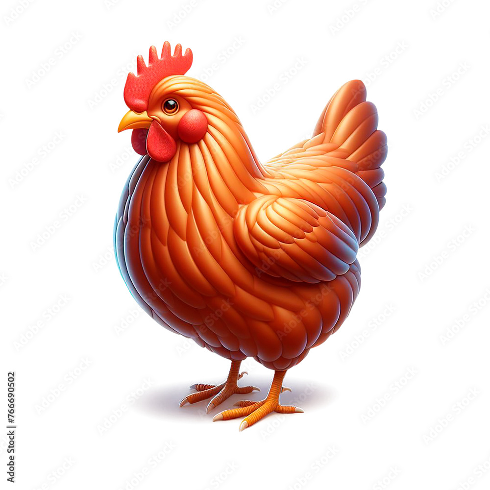 Fototapeta premium 3D Chicken animal illustration.