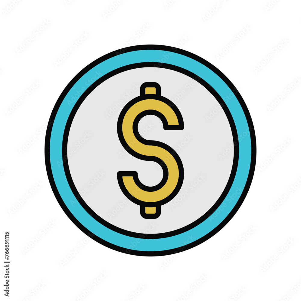 doller sign icon with white background vector stock illustration doller sign icon with white background vector stock illustration
