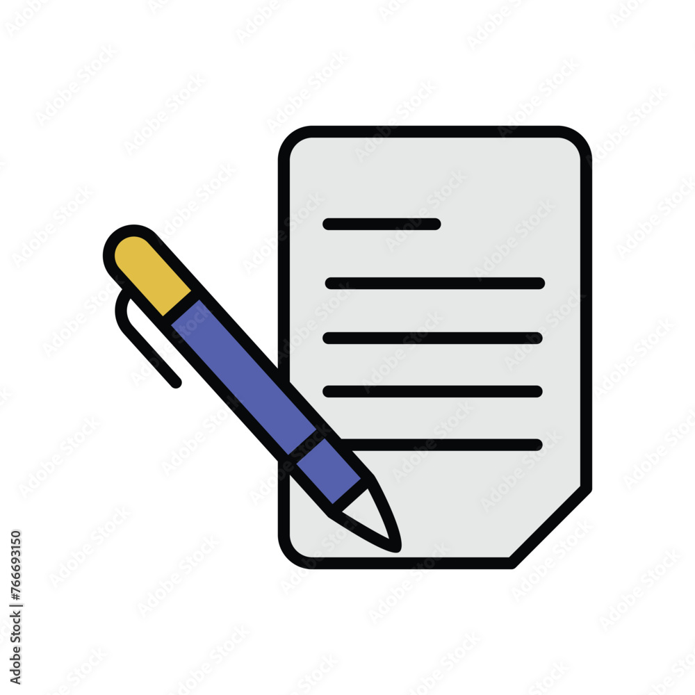 pen and paper icon with white background vector stock illustration pen and paper icon with white background vector stock illustration