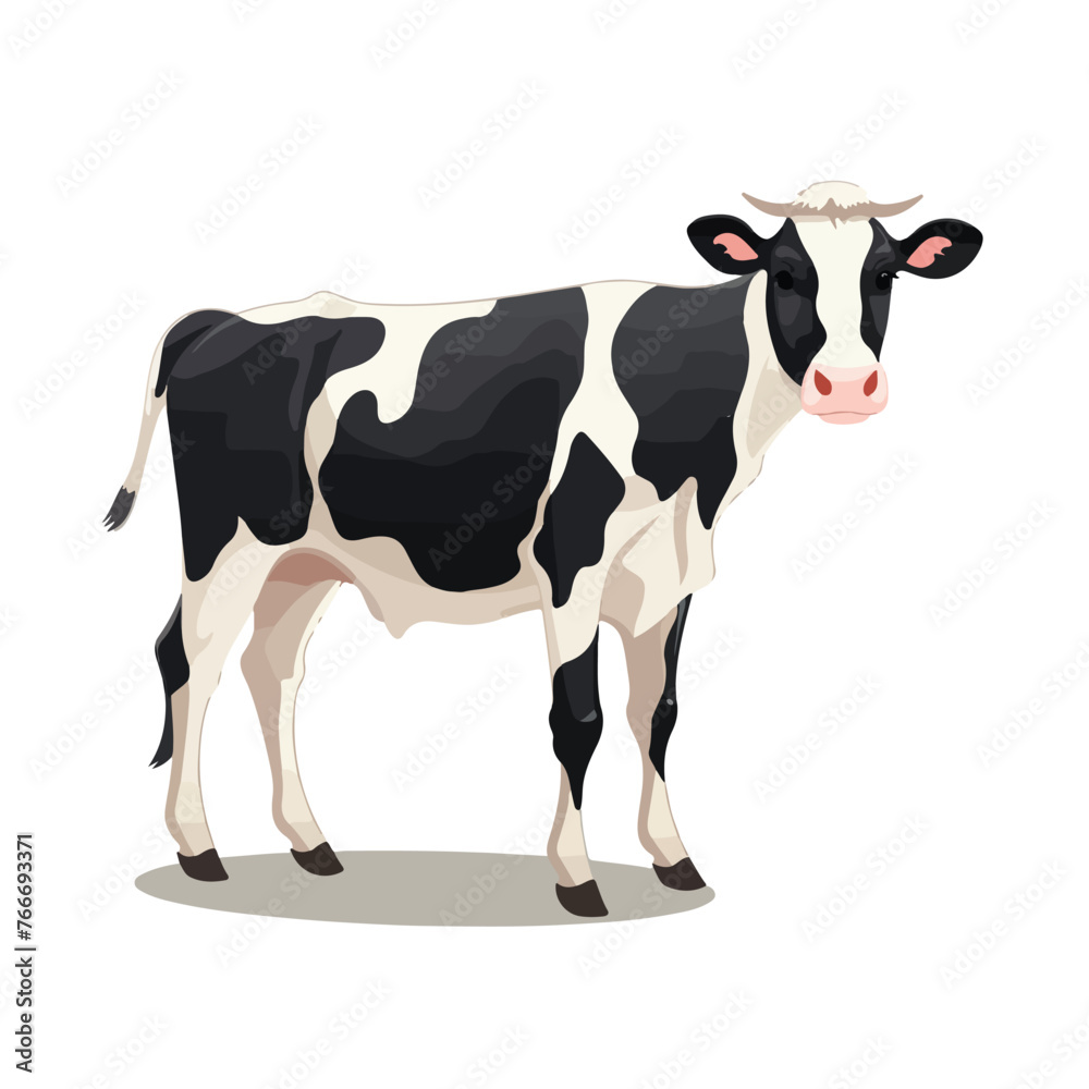 Whole Holstein spotted dairy cow or cattle flat vec
