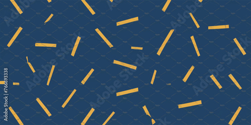 Abstract geometric pattern in gold on a dark blue background. for decoration  textile fabric prints and wallpaper. Symmetrical model for fashion and home design.