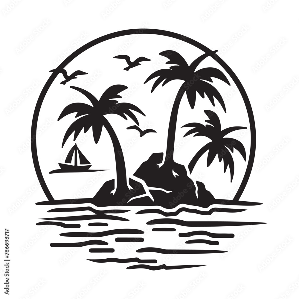 Island Logo Vector Art, Icons, and Graphics 