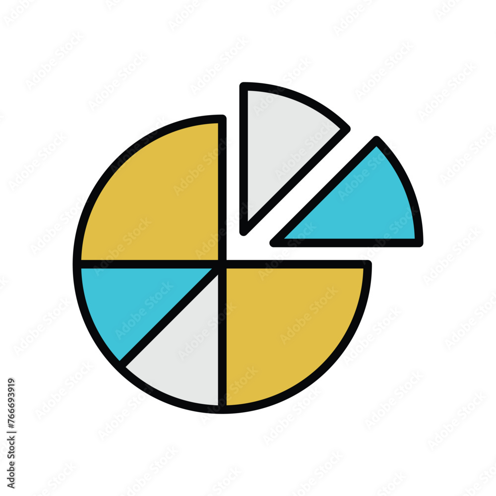 pie chart icon with white background vector stock illustration pie chart icon with white background vector stock illustration