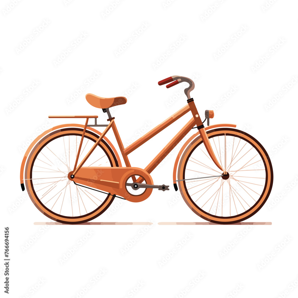 Wooden bike. Vector illustration. flat vector illus