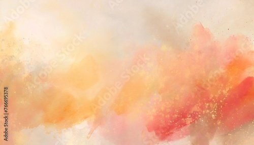 red orange watercolor background texture with painted grunge bright color splash border with textured brush strokes and blobs