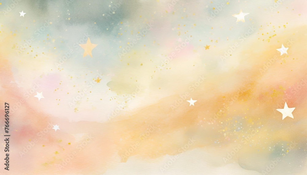 Naklejka premium watercolour abstract background colourful with cute stars