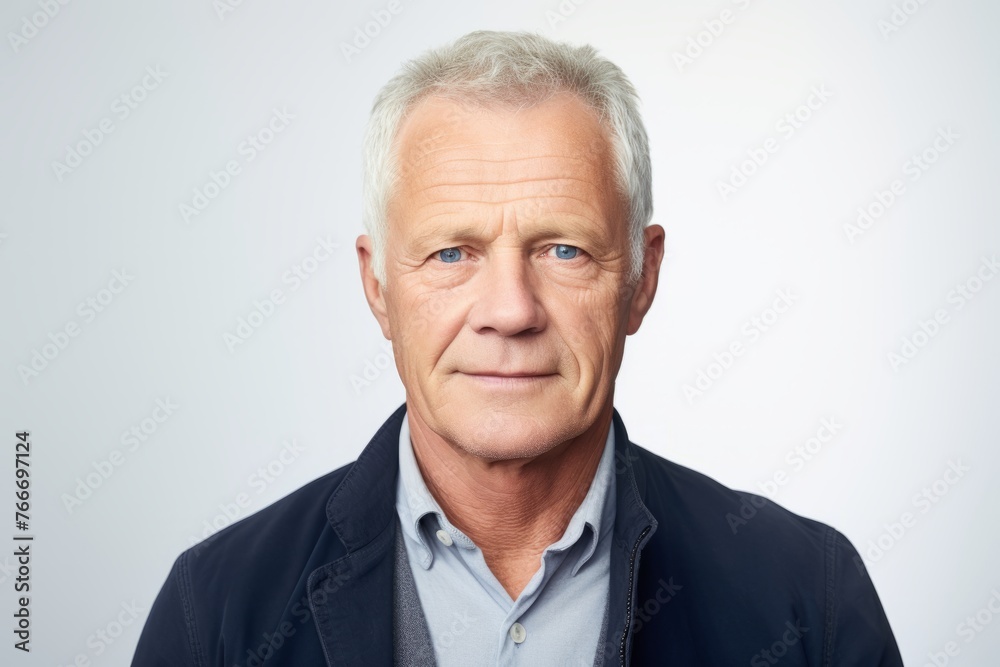 Portrait of senior man with grey hair. Isolated on grey background. Portrait of senior man with grey hair. Isolated on grey background.