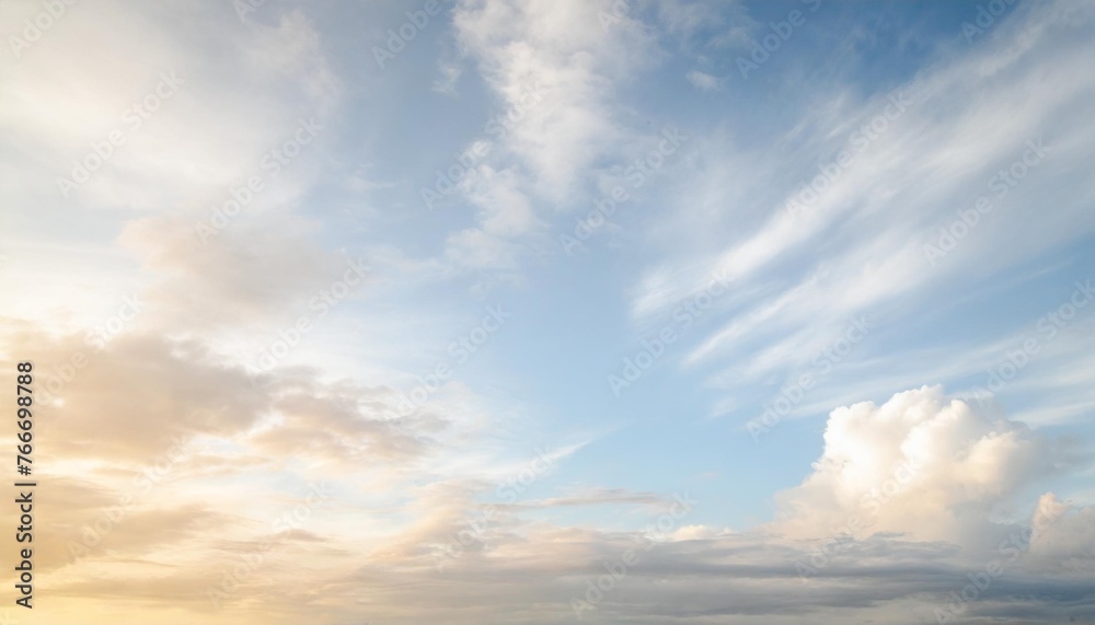 blue sky with white clouds background with copy space for text sky wallpaper with white fully clouds wide angle