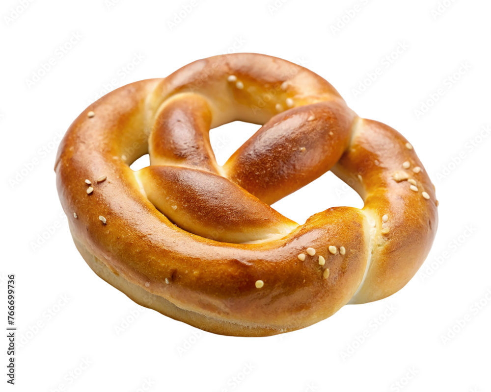 Pretzel with sesame seeds isolated on transparent background. Pretzel with sesame seeds isolated on transparent background.