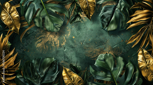 Let the richness of gold complement the natural beauty of greenery in your artwork. photo