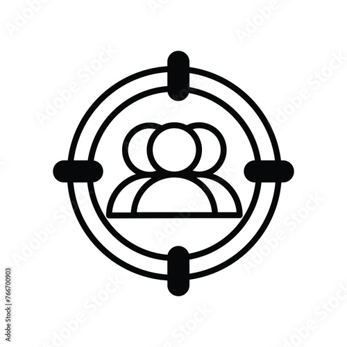 target audience icon with white background vector stock illustration