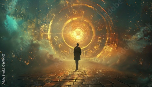 Time Traveler s Dilemma  Evoke contemplation with an image showing a time traveler facing moral or existential dilemmas  AI